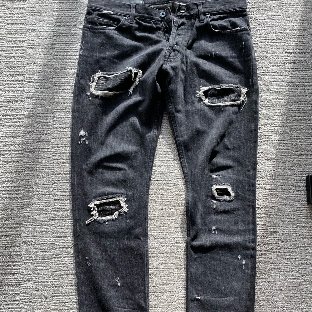 Public School Denim and Lamb Leather Jeans